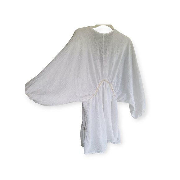 Zara Flowing Sheer Tunic Cream Tan, Extra Small - Picture 3 of 7